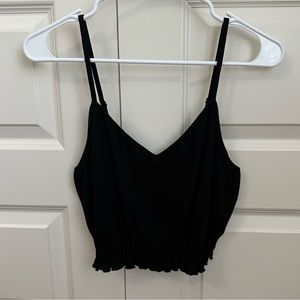 Black cropped tank top